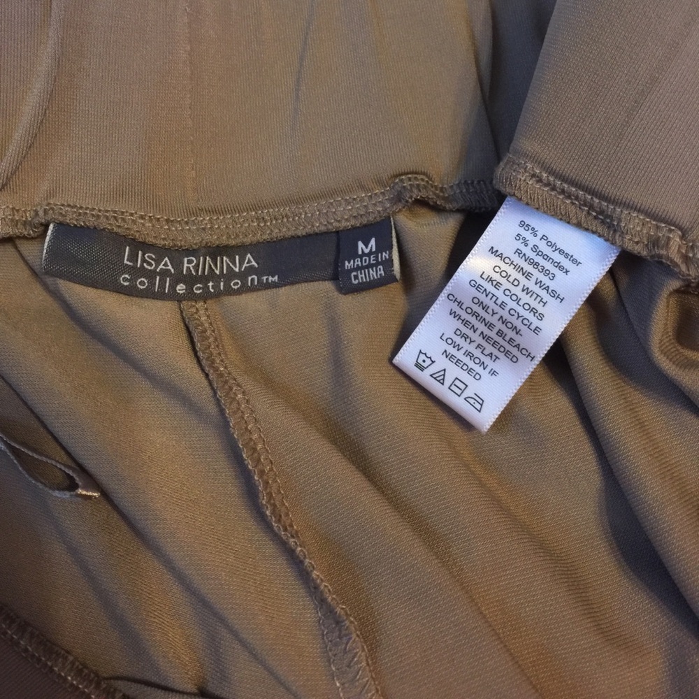 Lisa Rinna Collection Tan Ankle Pants, Cargo Pockets, Utility Style, Size M - Picture 2 of 8